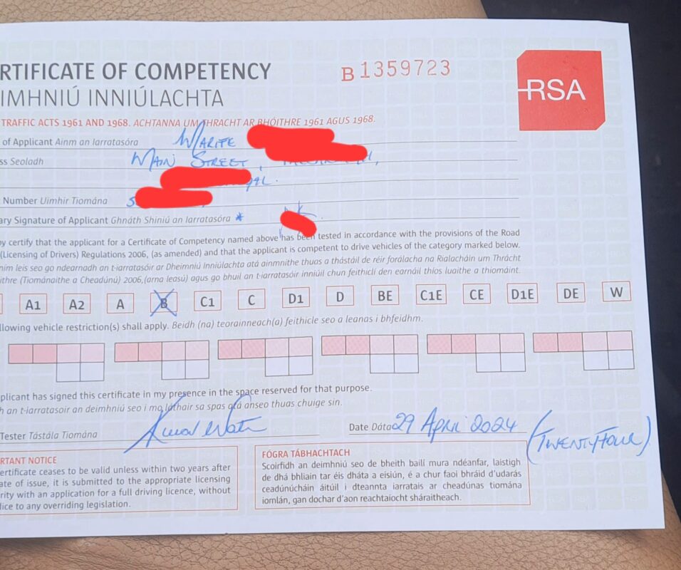 Irish driving license for sale